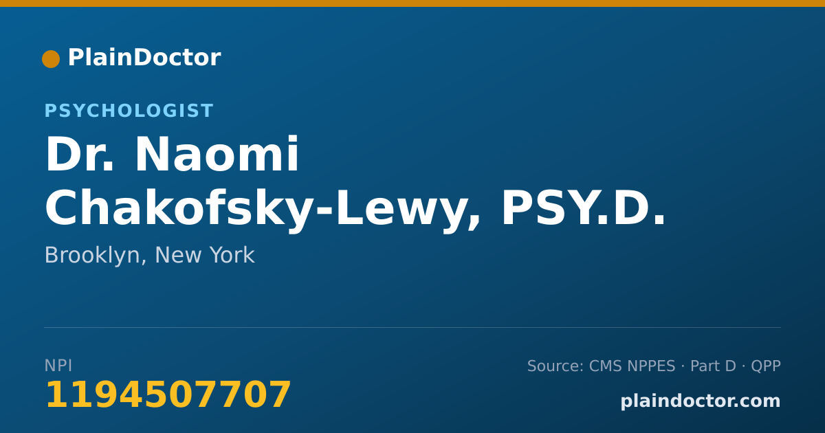 Shareable card for Naomi Chakofsky-Lewy, PSY.D. - Psychologist, Brooklyn, NY
