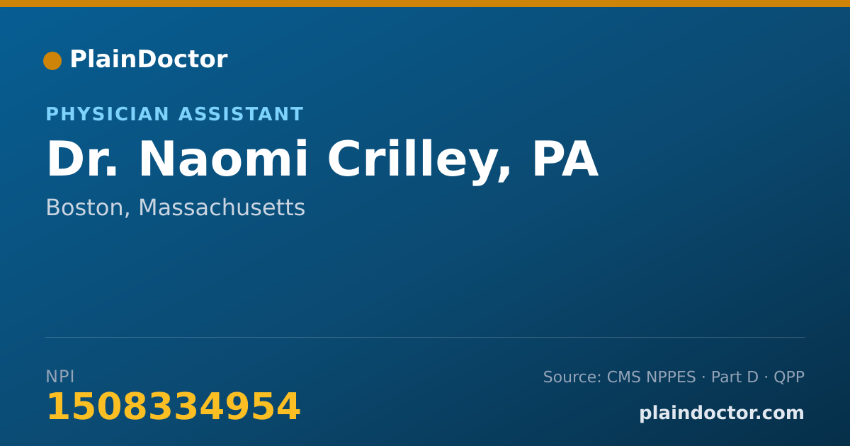 Shareable card for Naomi Crilley, PA - Physician Assistant, Boston, MA