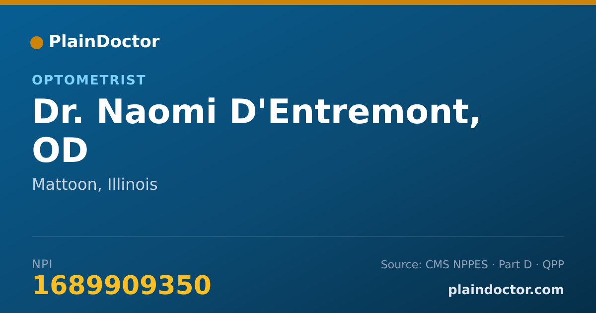 Shareable card for Naomi D'Entremont, OD - Optometrist, Mattoon, IL