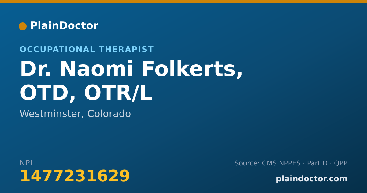 Shareable card for Naomi Folkerts, OTD, OTR/L - Occupational Therapist, Westminster, CO