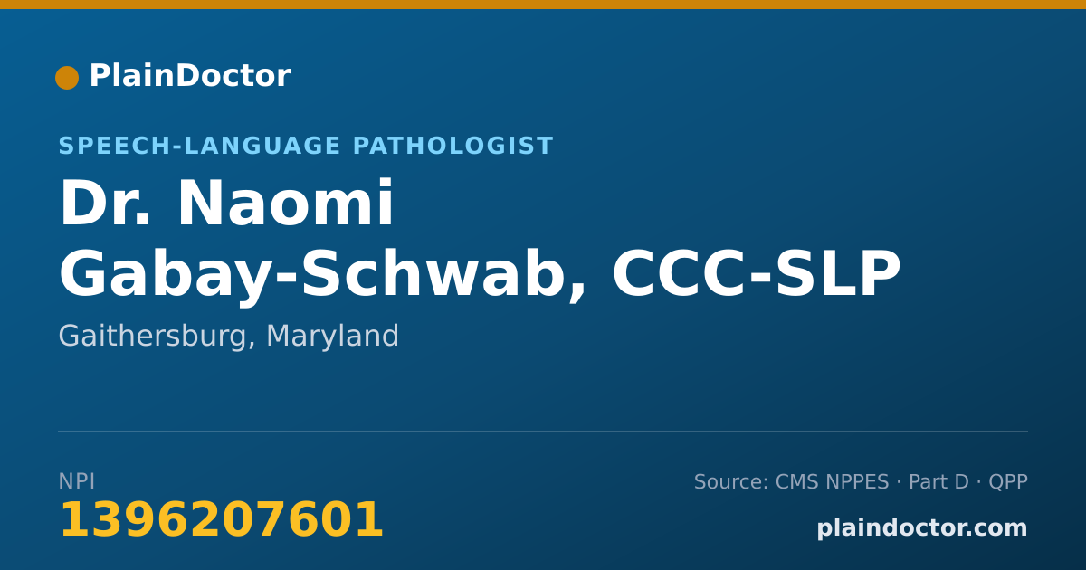 Shareable card for Naomi Gabay-Schwab, CCC-SLP - Speech-Language Pathologist, Gaithersburg, MD