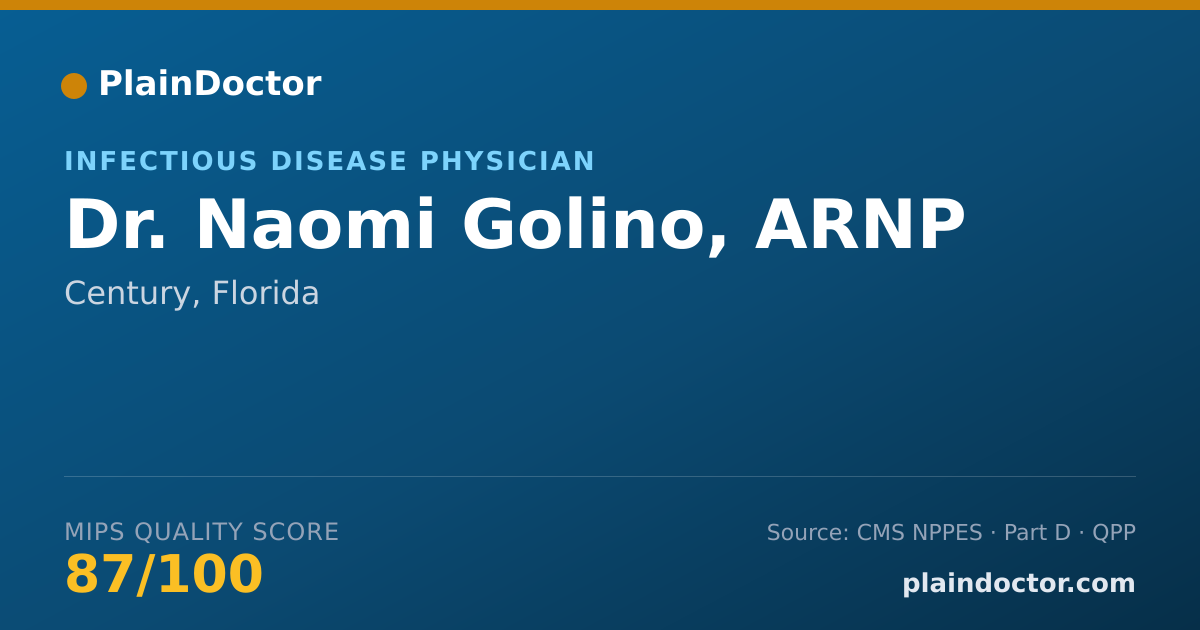Shareable card for Naomi Golino, ARNP - Infectious Disease Physician, Century, FL