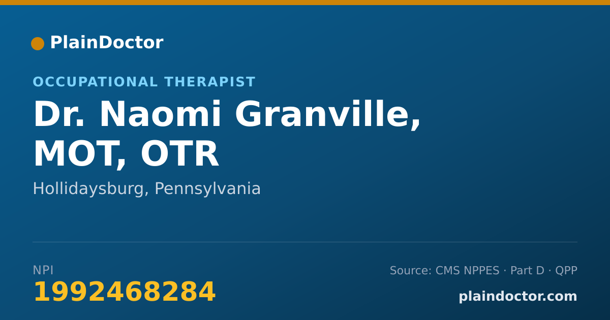 Shareable card for Naomi Granville, MOT, OTR - Occupational Therapist, Hollidaysburg, PA