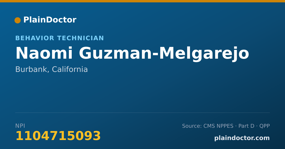 Shareable card for Naomi Guzman-Melgarejo - Behavior Technician, Burbank, CA