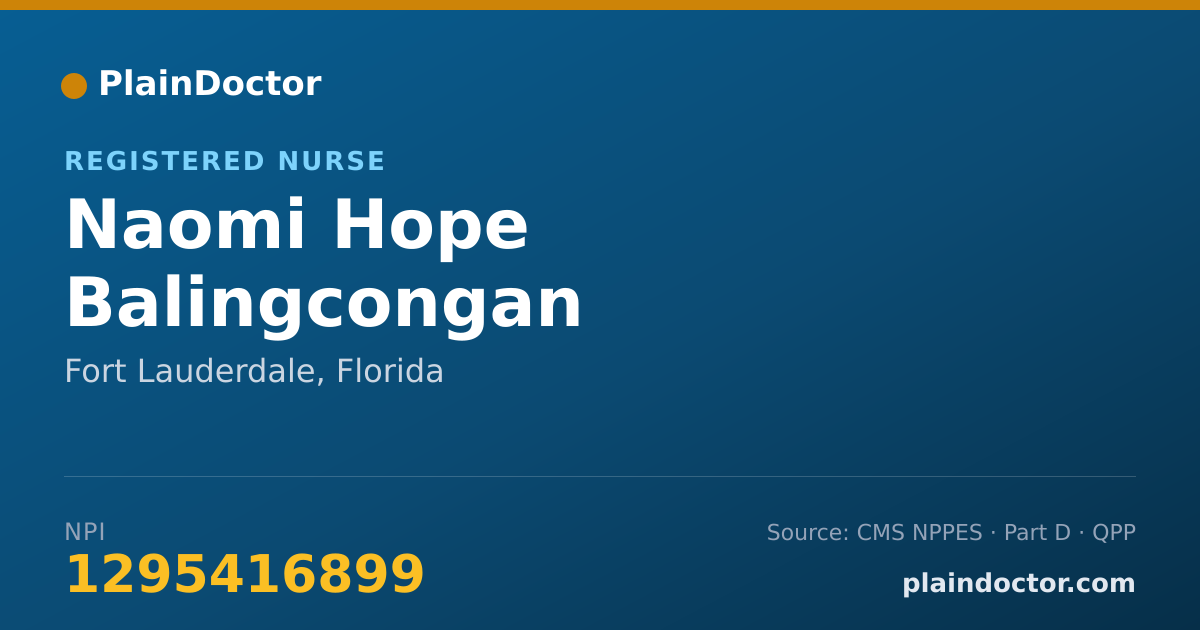 Shareable card for Naomi Hope Balingcongan - Registered Nurse, Fort Lauderdale, FL