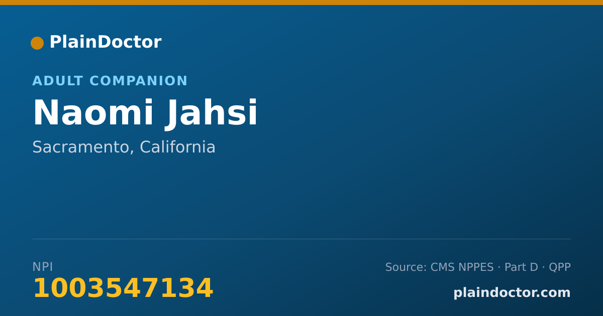 Shareable card for Naomi Jahsi - Adult Companion, Sacramento, CA