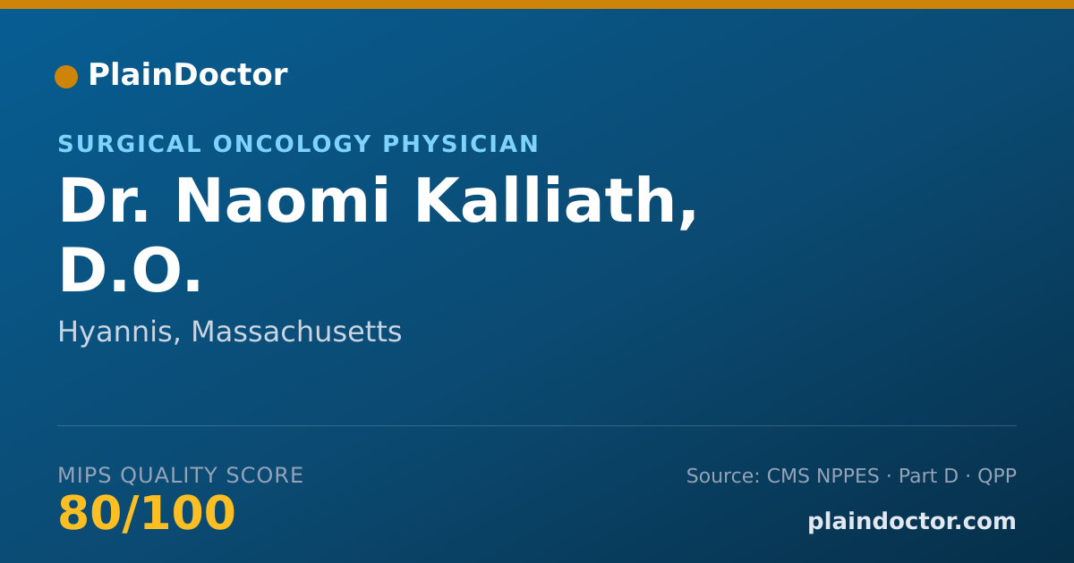 Shareable card for Naomi Kalliath, D.O. - Surgical Oncology Physician, Hyannis, MA