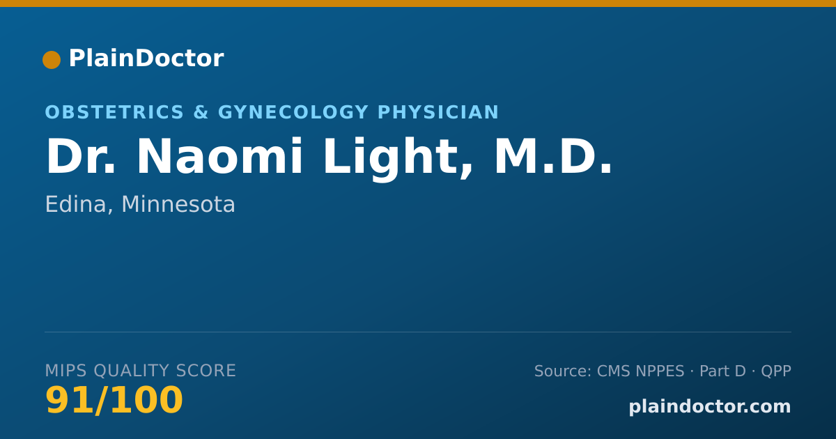 Shareable card for Naomi Light, M.D. - Obstetrics & Gynecology Physician, Edina, MN
