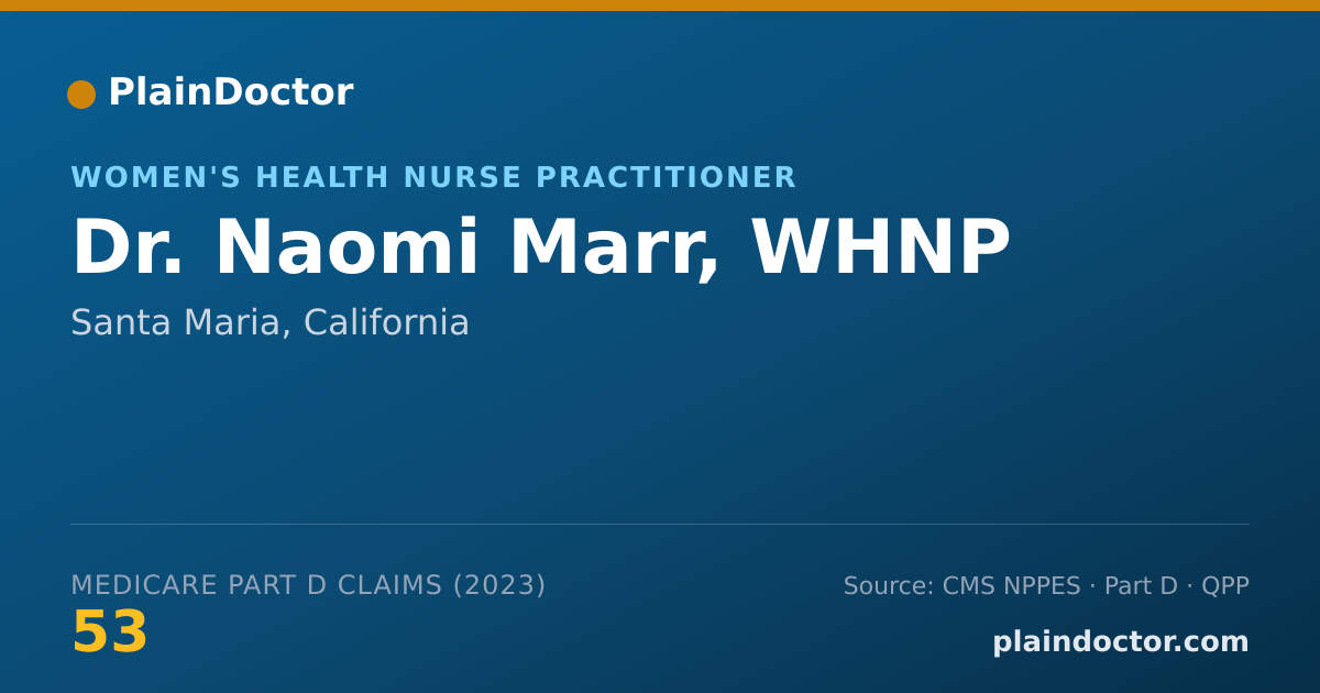 Shareable card for Naomi Marr, WHNP - Women's Health Nurse Practitioner, Santa Maria, CA