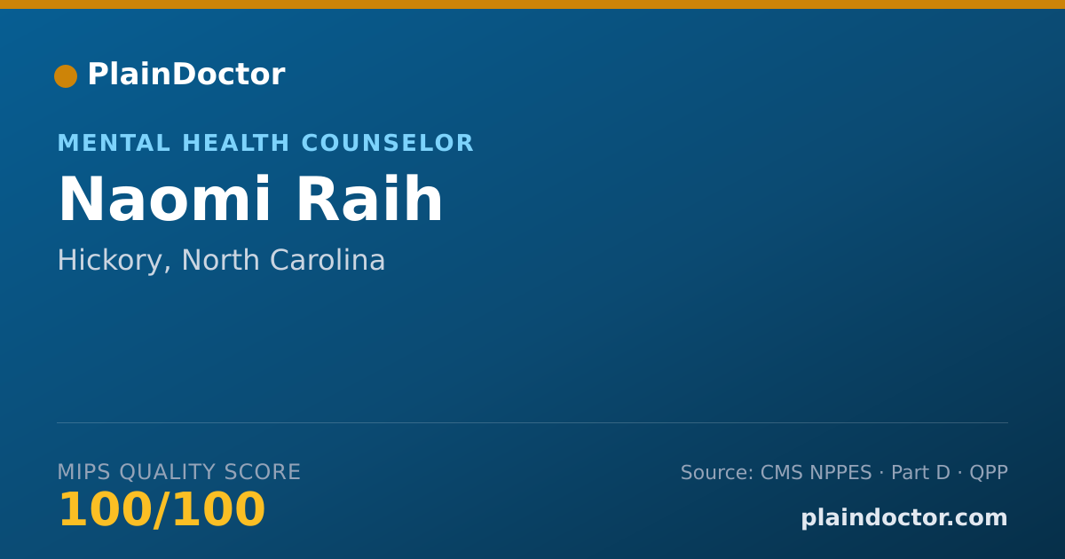 Shareable card for Naomi Raih - Mental Health Counselor, Hickory, NC