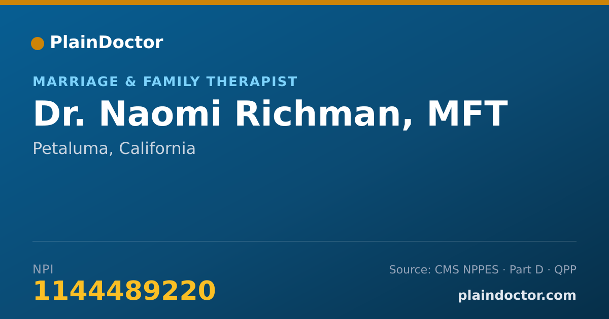 Shareable card for Naomi Richman, MFT - Marriage & Family Therapist, Petaluma, CA