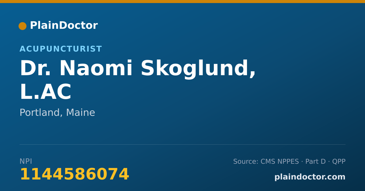 Shareable card for Naomi Skoglund, L.AC - Acupuncturist, Portland, ME