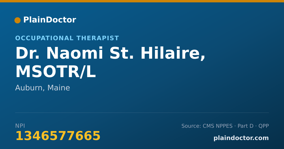Shareable card for Naomi St. Hilaire, MSOTR/L - Occupational Therapist, Auburn, ME