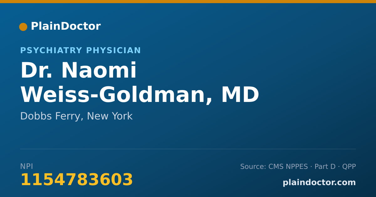 Shareable card for Naomi Weiss-Goldman, MD - Psychiatry Physician, Dobbs Ferry, NY