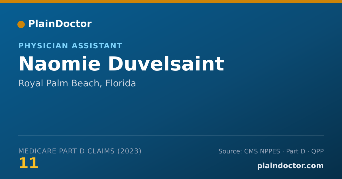 Shareable card for Naomie Duvelsaint - Physician Assistant, Royal Palm Beach, FL