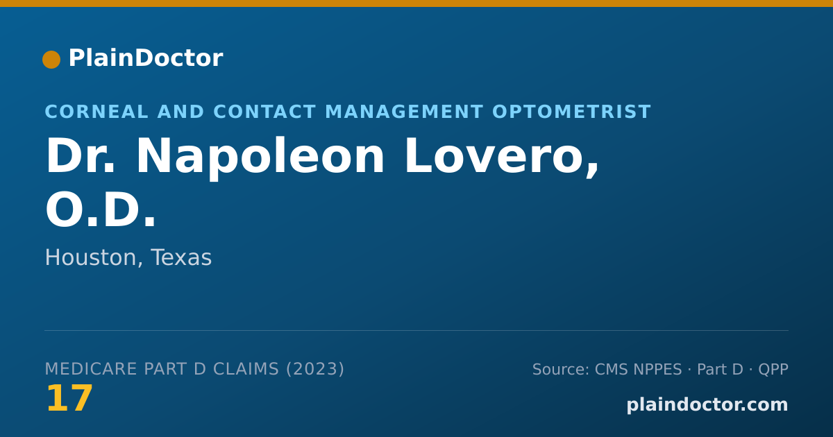 Shareable card for Napoleon Lovero, O.D. - Corneal and Contact Management Optometrist, Houston, TX