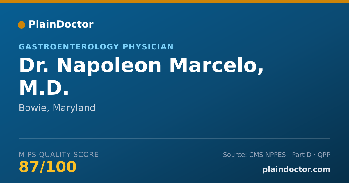 Shareable card for Napoleon Marcelo, M.D. - Gastroenterology Physician, Bowie, MD