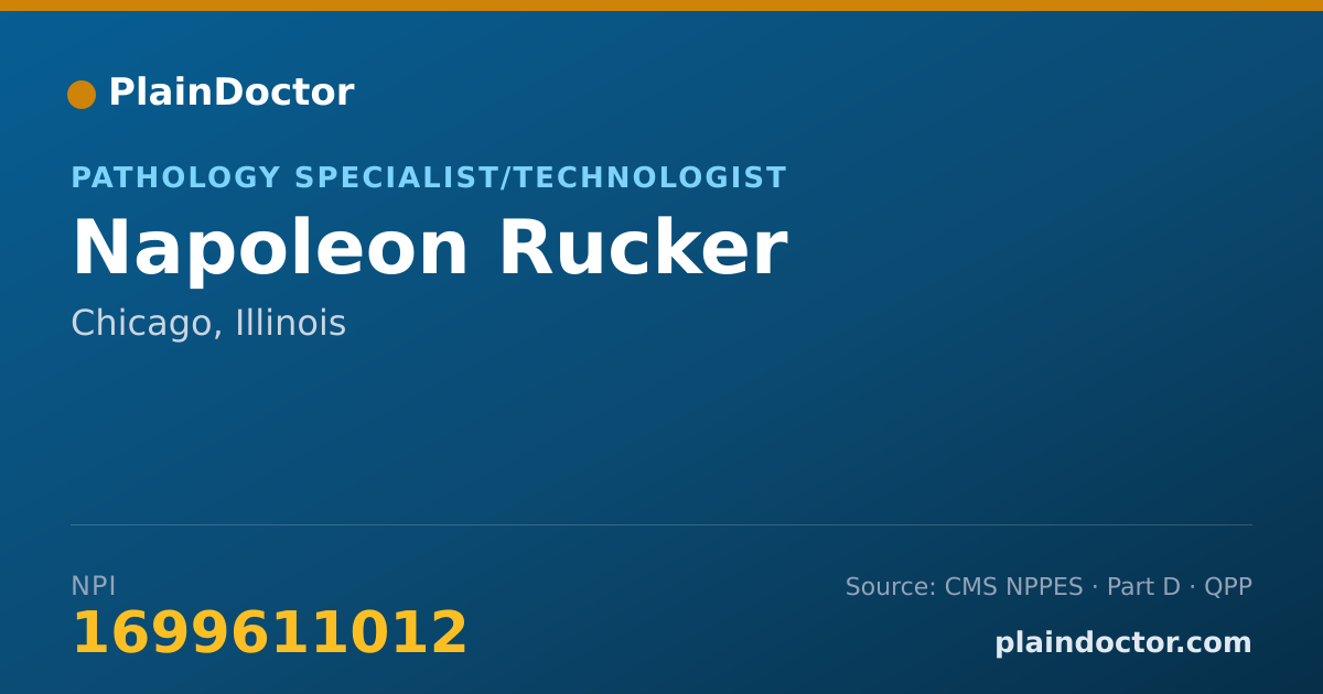 Shareable card for Napoleon Rucker - Clinical Laboratory Director (Non-physician), Chicago, IL