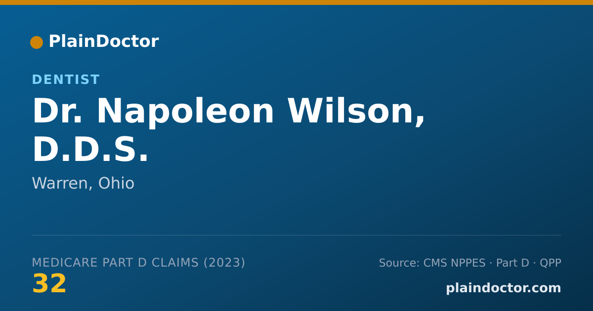 Shareable card for Napoleon Wilson, D.D.S. - Dentist, Warren, OH