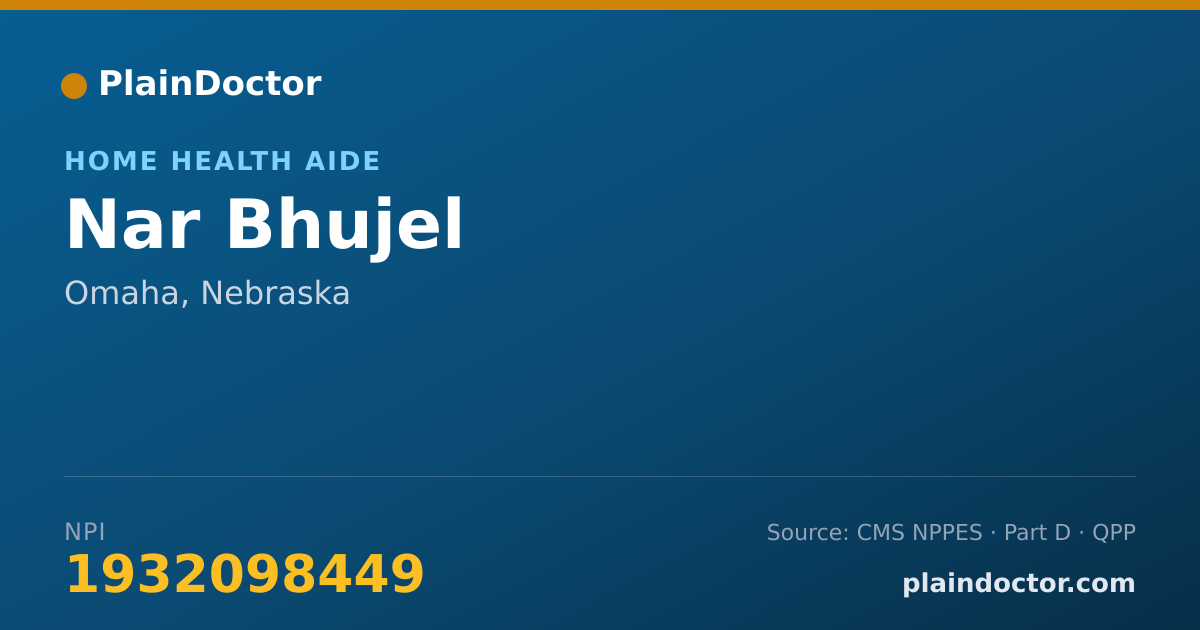 Shareable card for Nar Bhujel - Home Health Aide, Omaha, NE