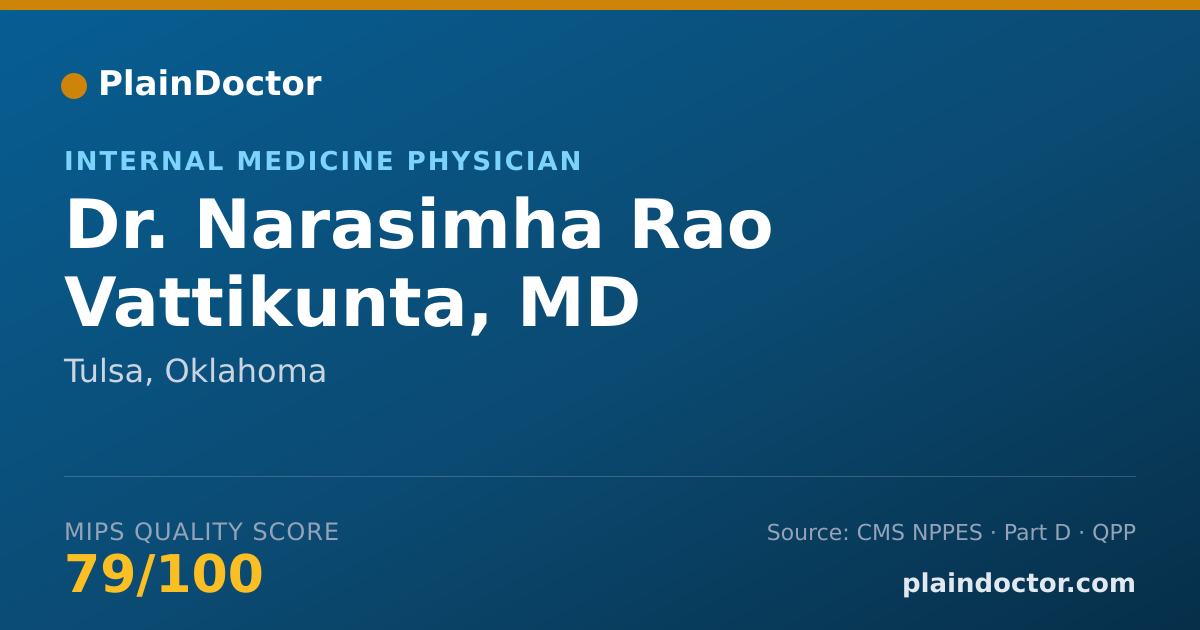 Shareable card for Narasimha Rao Vattikunta, MD - Internal Medicine Physician, Tulsa, OK