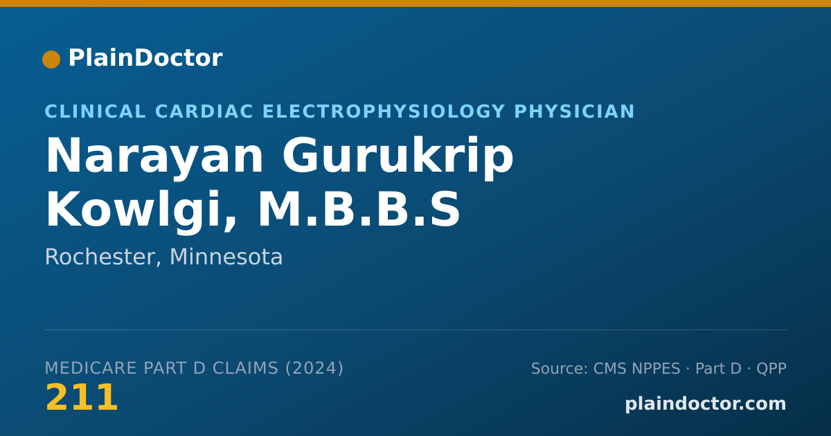 Shareable card for Narayan Gurukrip Kowlgi, M.B.B.S - Clinical Cardiac Electrophysiology Physician, Rochester, MN