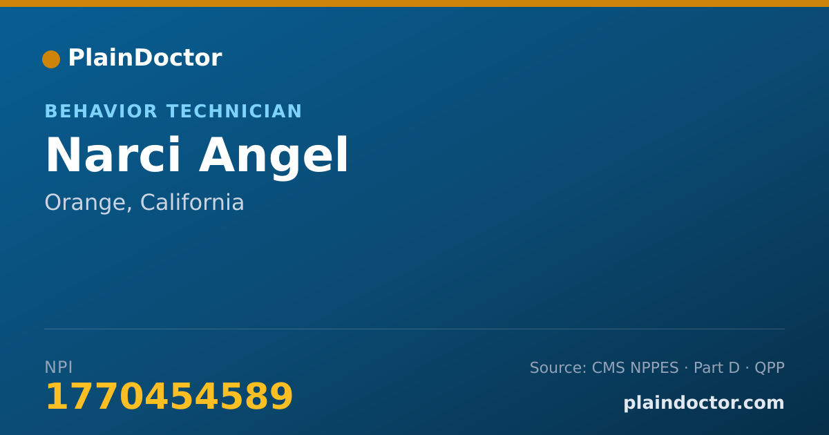 Shareable card for Narci Angel - Behavior Technician, Orange, CA