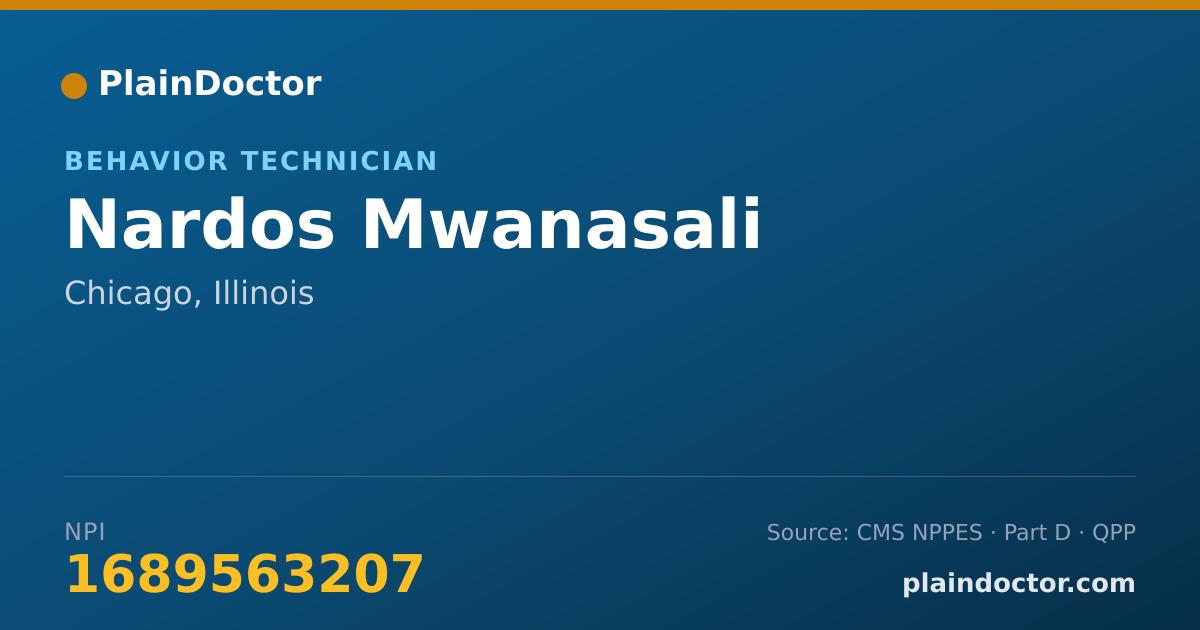 Shareable card for Nardos Mwanasali - Behavior Technician, Chicago, IL
