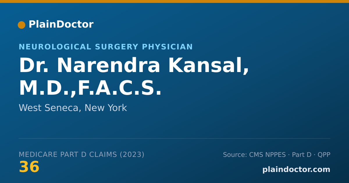 Shareable card for Narendra Kansal, M.D.,F.A.C.S. - Neurological Surgery Physician, West Seneca, NY
