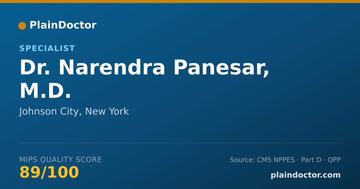 Shareable card for Narendra Panesar, M.D. - Specialist, Johnson City, NY