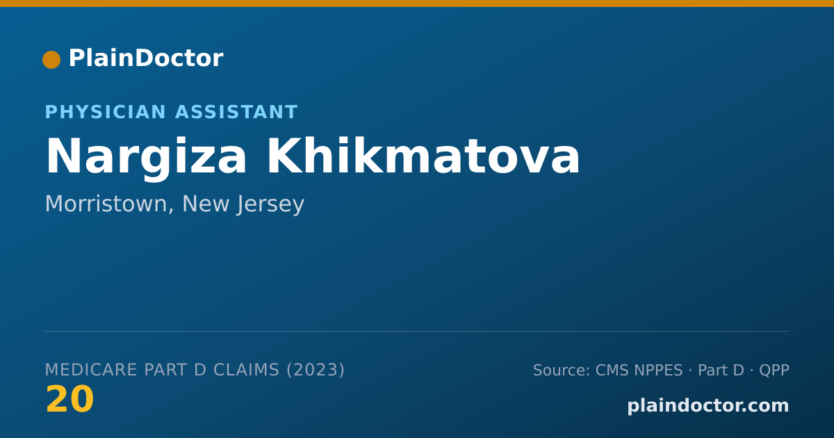 Shareable card for Nargiza Khikmatova - Physician Assistant, Morristown, NJ