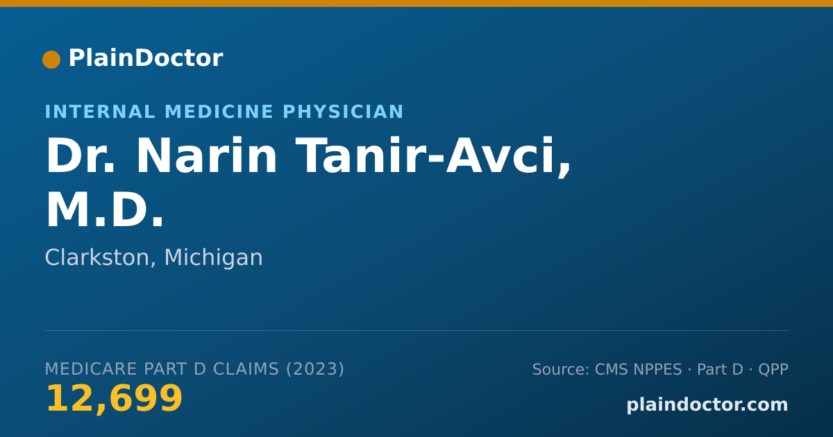 Shareable card for Narin Tanir-Avci, M.D. - Internal Medicine Physician, Clarkston, MI
