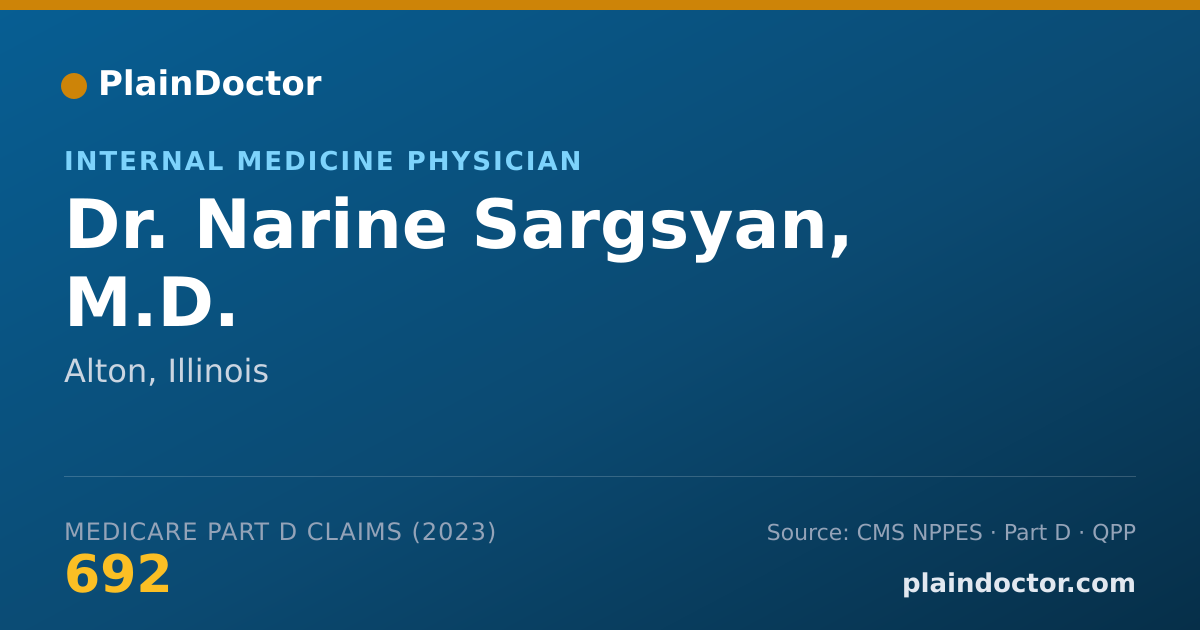 Shareable card for Narine Sargsyan, M.D. - Internal Medicine Physician, Alton, IL