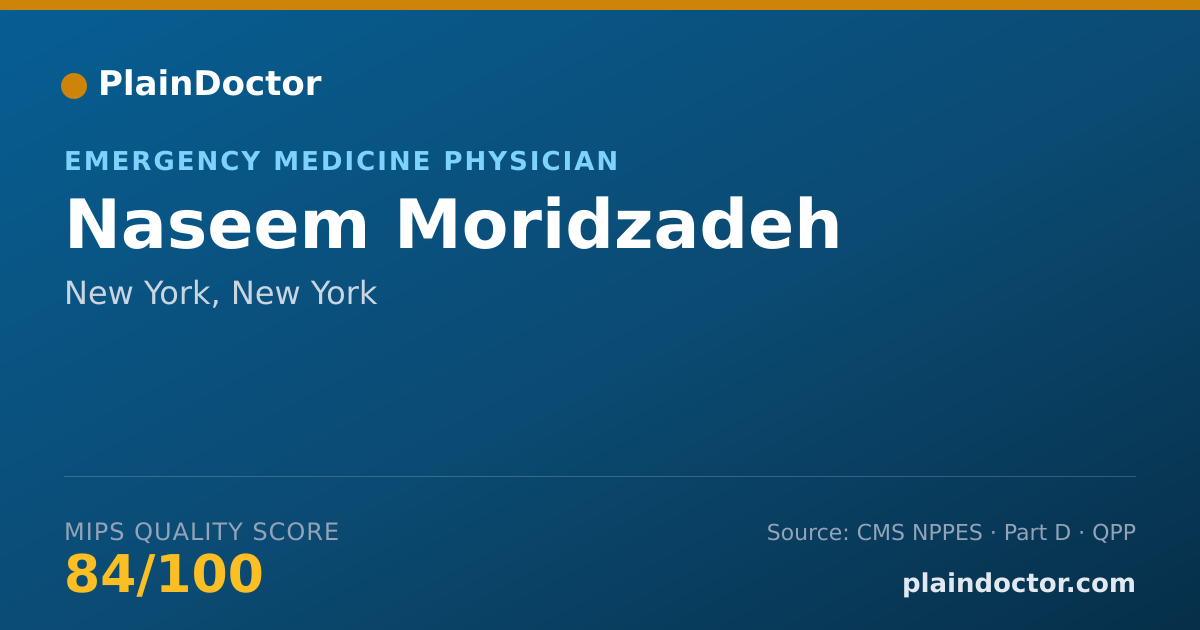 Shareable card for Naseem Moridzadeh - Emergency Medicine Physician, New York, NY