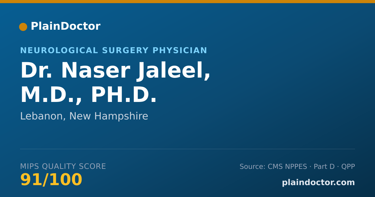Shareable card for Naser Jaleel, M.D., PH.D. - Neurological Surgery Physician, Lebanon, NH
