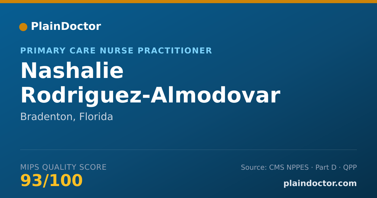 Shareable card for Nashalie Rodriguez-Almodovar - Primary Care Nurse Practitioner, Bradenton, FL