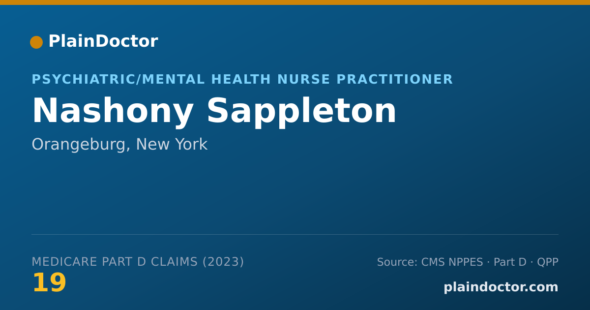 Shareable card for Nashony Sappleton - Psychiatric/Mental Health Nurse Practitioner, Orangeburg, NY