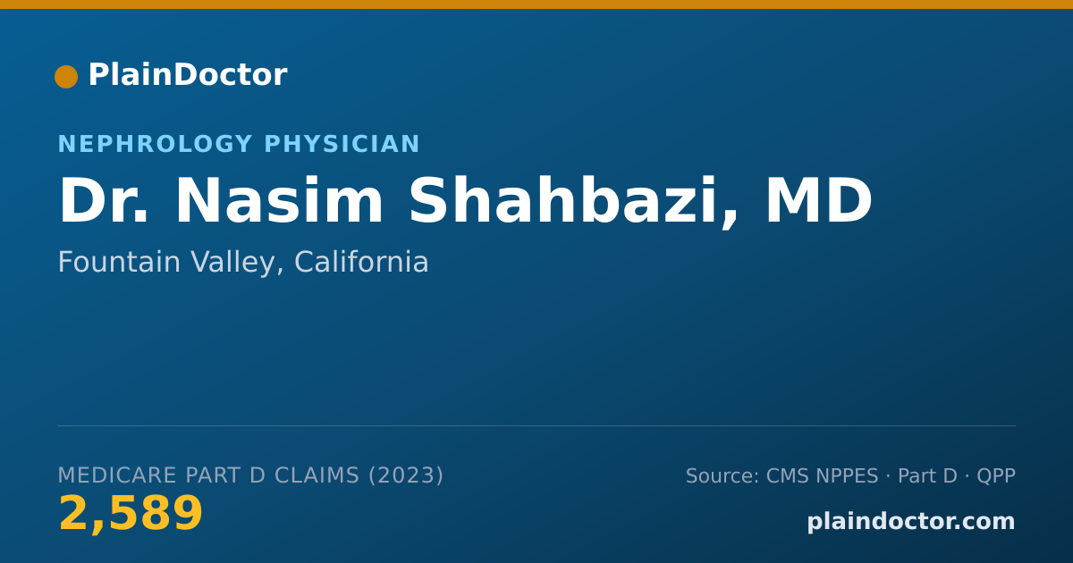 Shareable card for Nasim Shahbazi, MD - Nephrology Physician, Fountain Valley, CA