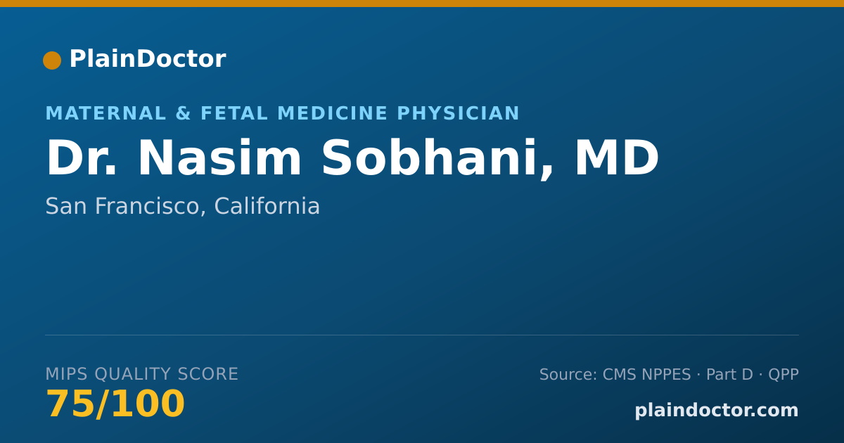 Shareable card for Nasim Sobhani, MD - Obstetrics & Gynecology Physician, San Francisco, CA