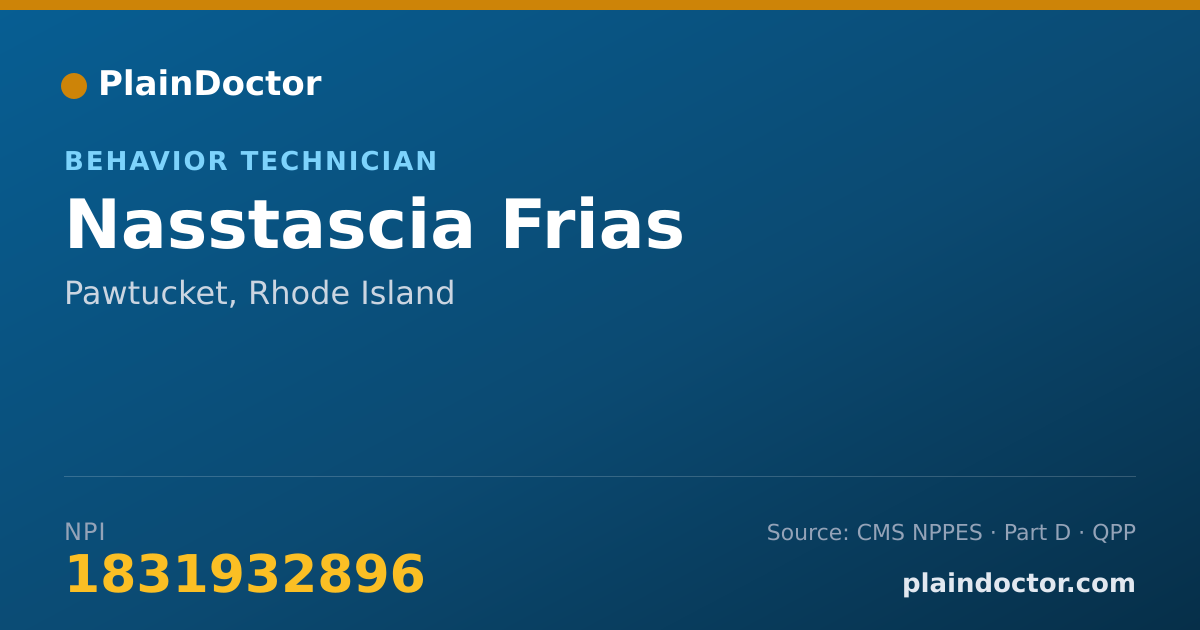 Shareable card for Nasstascia Frias - Behavior Technician, Pawtucket, RI