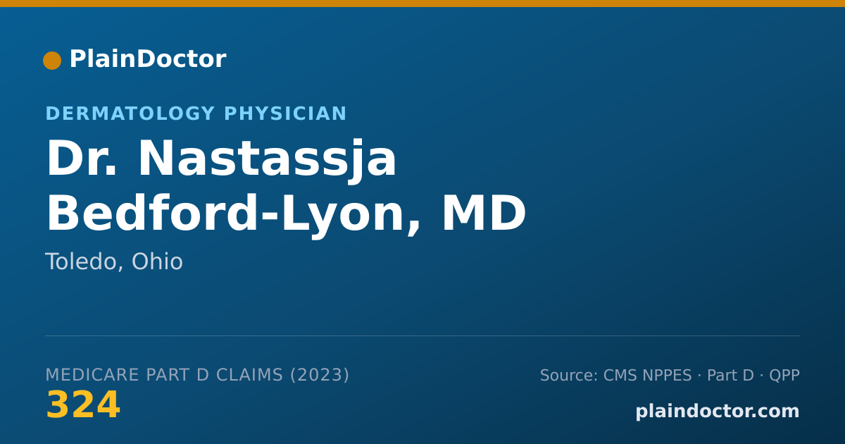 Shareable card for Nastassja Bedford-Lyon, MD - Dermatology Physician, Toledo, OH