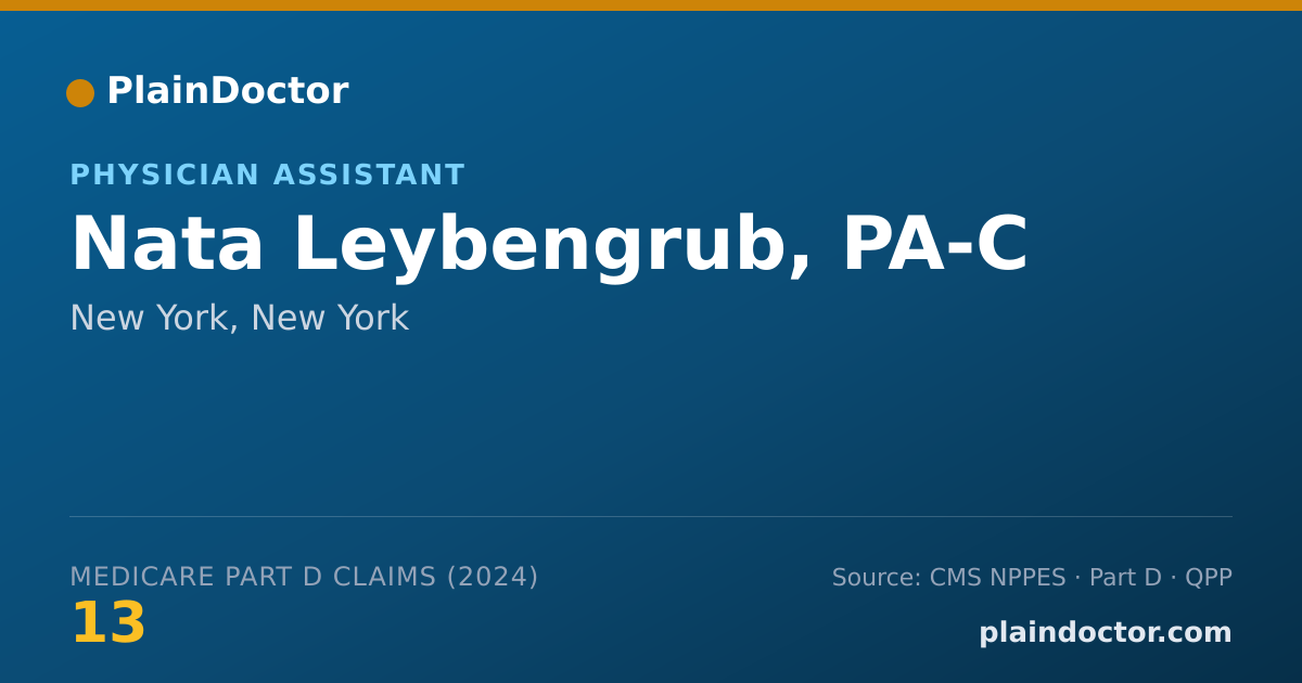 Shareable card for Nata Leybengrub, PA-C - Physician Assistant, New York, NY
