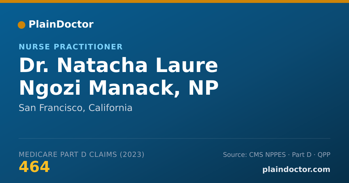 Shareable card for Natacha Laure Ngozi Manack, NP - Nurse Practitioner, San Francisco, CA