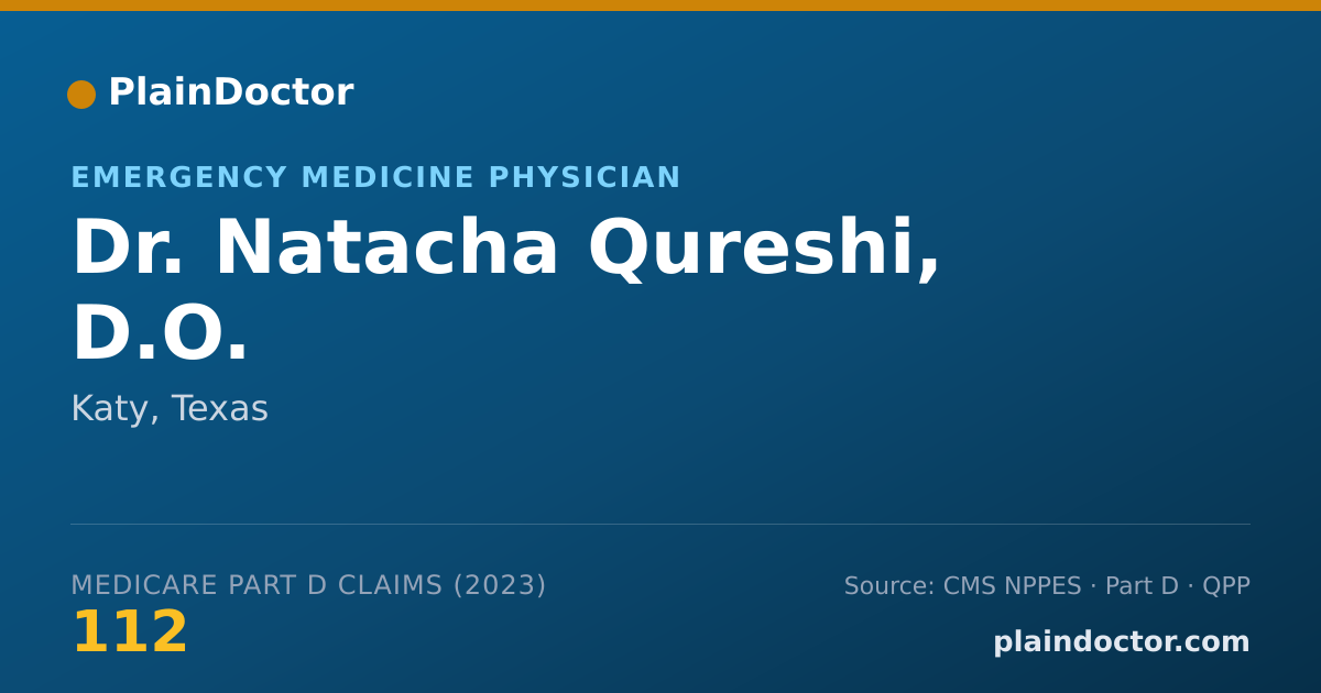 Shareable card for Natacha Qureshi, D.O. - Emergency Medicine Physician, Katy, TX