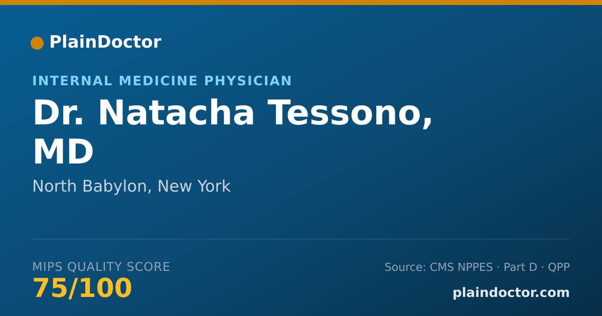 Shareable card for Natacha Tessono, MD - Internal Medicine Physician, North Babylon, NY