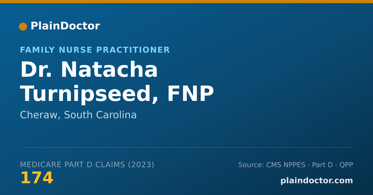 Shareable card for Natacha Turnipseed, FNP - Family Nurse Practitioner, Cheraw, SC