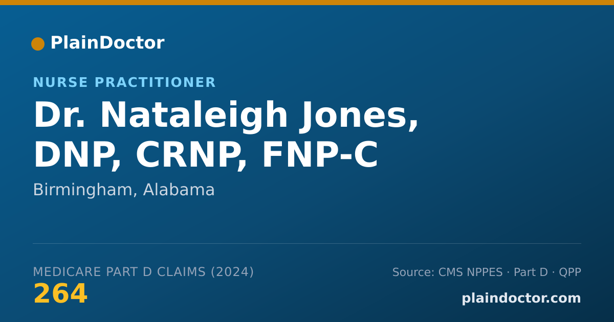 Shareable card for Nataleigh Jones, DNP, CRNP, FNP-C - Family Nurse Practitioner, Birmingham, AL