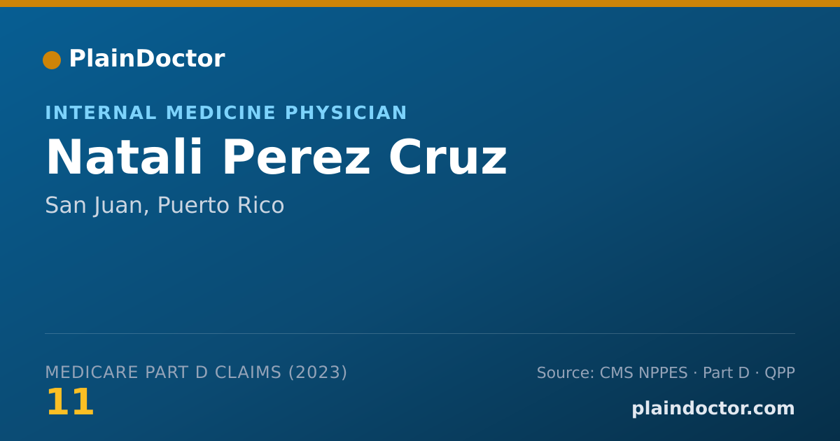 Shareable card for Natali Perez Cruz - Internal Medicine Physician, San Juan, PR