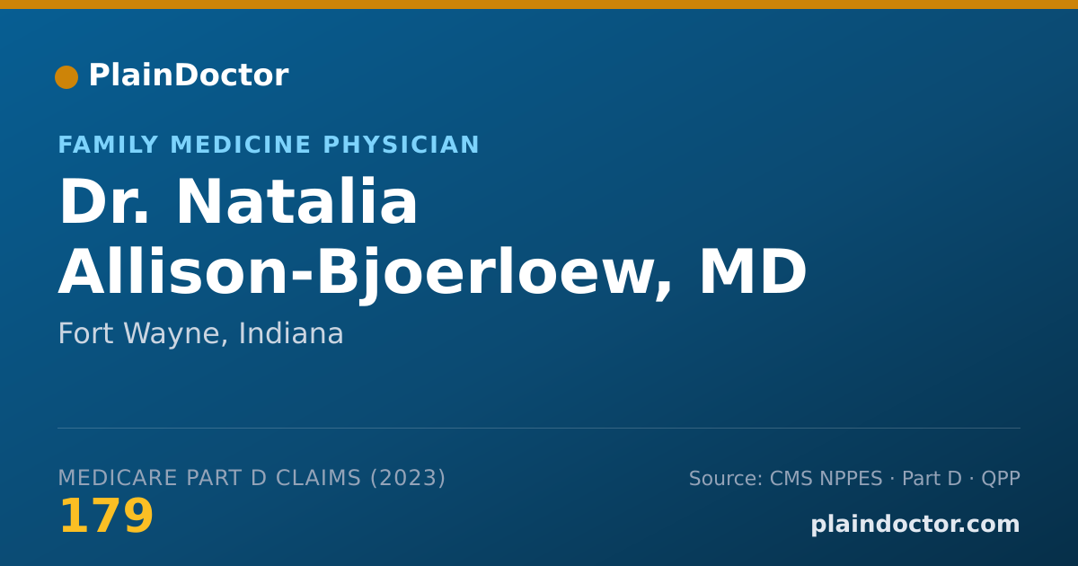 Shareable card for Natalia Allison-Bjoerloew, MD - Family Medicine Physician, Fort Wayne, IN