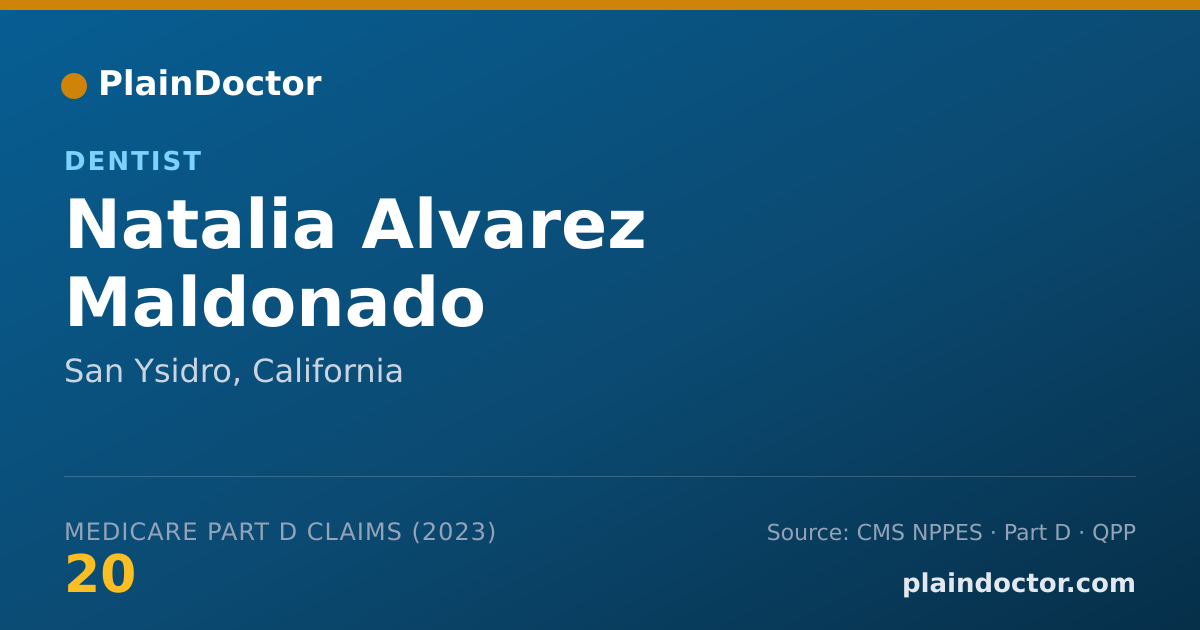 Shareable card for Natalia Alvarez Maldonado - Dentist, San Ysidro, CA